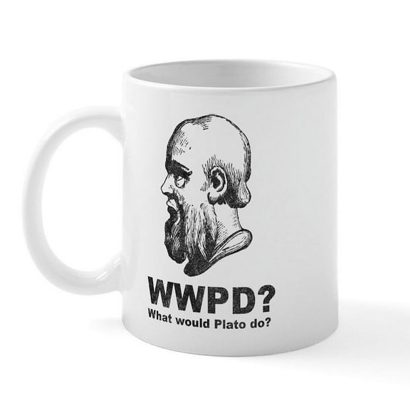 CafePress - What Would Plato Do? Mug - 11 oz Ceramic Mug - Novelty Coffee Tea Cup