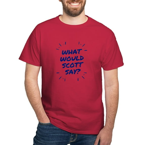 CafePress - What Would Scott Say T Shirt - Men's Classic Graphic Cotton T-Shirt