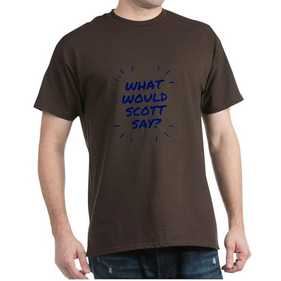 CafePress - What Would Scott Say T Shirt - Men's Classic Graphic Cotton T-Shirt