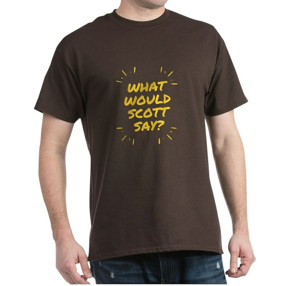 CafePress - What Would Scott Say T Shirt - Men's Classic Graphic Cotton T-Shirt