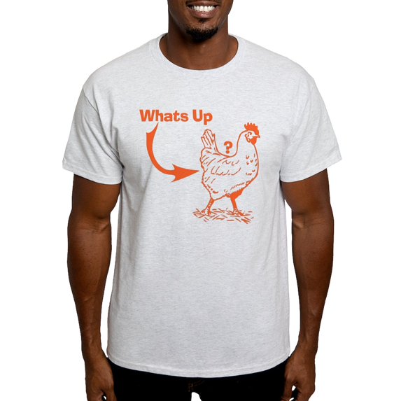 CafePress - Whats Up Chicken Butt T Shirt Light T Shirt - Men's Classic Graphic T-Shirt