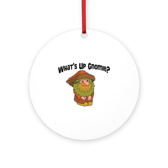 CafePress - Whats Up Gnomie - Round Wood Ornament 4"
