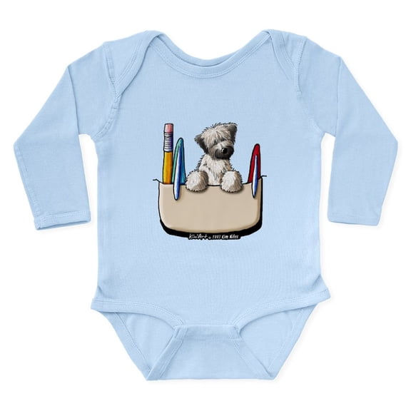 CafePress - Wheaten Pkt Protector II Long Sleeve Infant Bodysu - Long Sleeve Cotton Baby Bodysuit