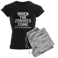 thumbnail image 1 of CafePress - When The Zombies Come Pajamas - Women's Short Sleeve Print T-Shirt and Pants Dark Cotton Pajama Set, 1 of 7