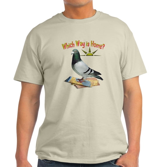 CafePress - Which Way Is Home? Fun Lost Pigeon Art T Shirt - Men's Classic Graphic T-Shirt