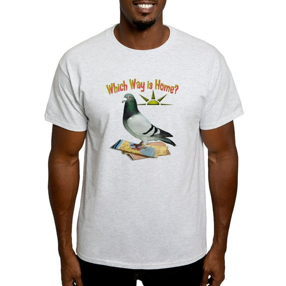 CafePress - Which Way Is Home? Fun Lost Pigeon Art T Shirt - Men's Classic Graphic T-Shirt