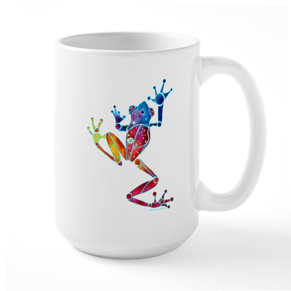 CafePress - Whimsical Colors Tree Frog Large Mug - 15 oz Ceramic Large White Novelty Mug