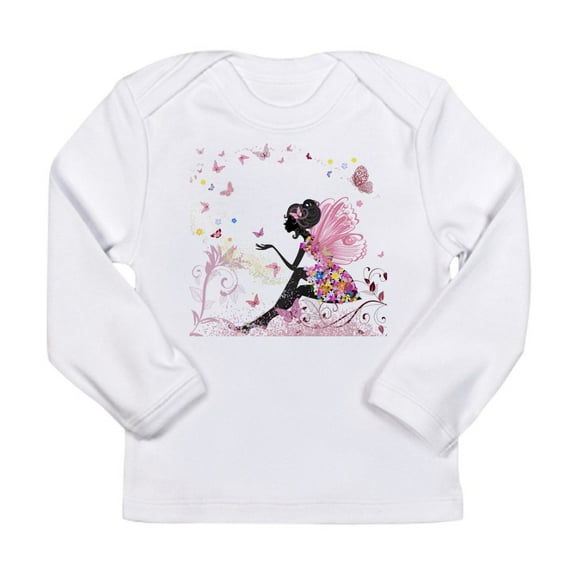 CafePress - Whimsical Pink Flower Fairy Gi Long Sleeve T Shirt - Long Sleeve Infant T-Shirt