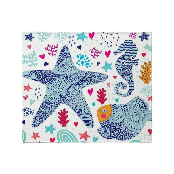 CafePress - Whimsical Sea Life Throw Blanket - Soft Fleece Throw Blanket, 50"x60" for All Ages