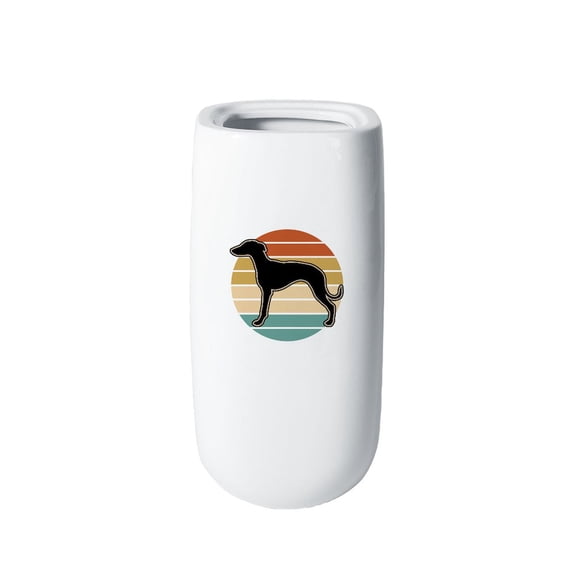 CafePress - Whippet Dog Retro Sunset - 10" Printed Porcelain Vase for Home Décor, Living Room Shelf, Entryway, Table Decoration