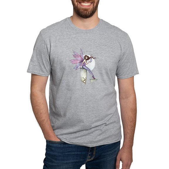 CafePress - Whispering Moon Fairy Fitted T Shirt - Fitted T-Shirt, Vintage Fit Soft Cotton Tee
