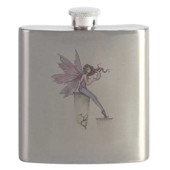 CafePress - Whispering Moon Fairy Flask - Stainless Steel Flask, 6oz Drinking Flask
