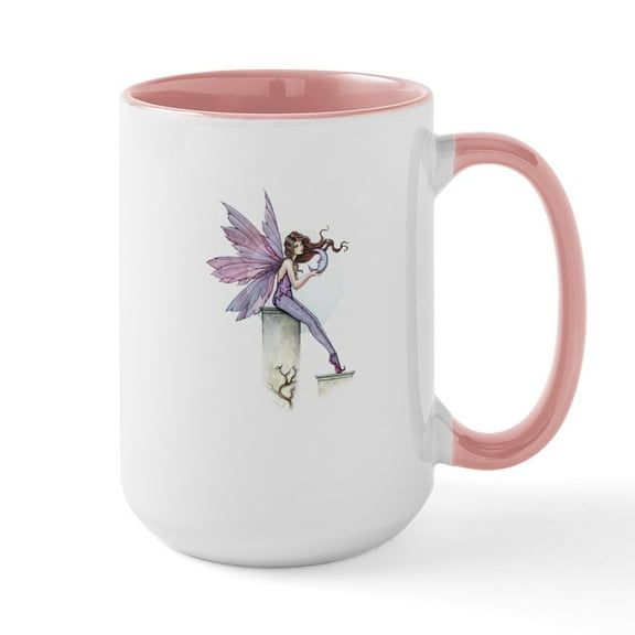 CafePress - Whispering Moon Fairy Large Mug - 15 oz Ceramic Large White Novelty Mug