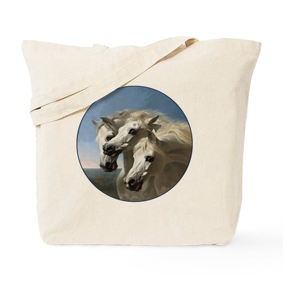 CafePress - White Arabian Horses. Tote Bag - Unisex Canvas Tote Bag, Beige, 1-Piece