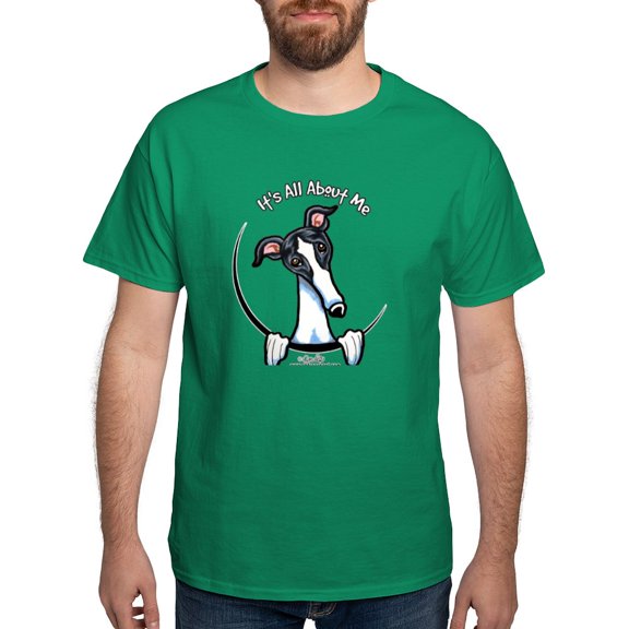 CafePress - White Black Greyhound IAAM Dark T Shirt - Men's Classic Graphic Cotton T-Shirt