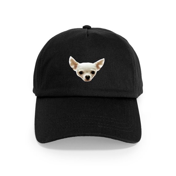 CafePress - White Chihuahua Cap - Adjustable 100% Brushed Unisex Casual Cotton Baseball Cap, Beige, 1