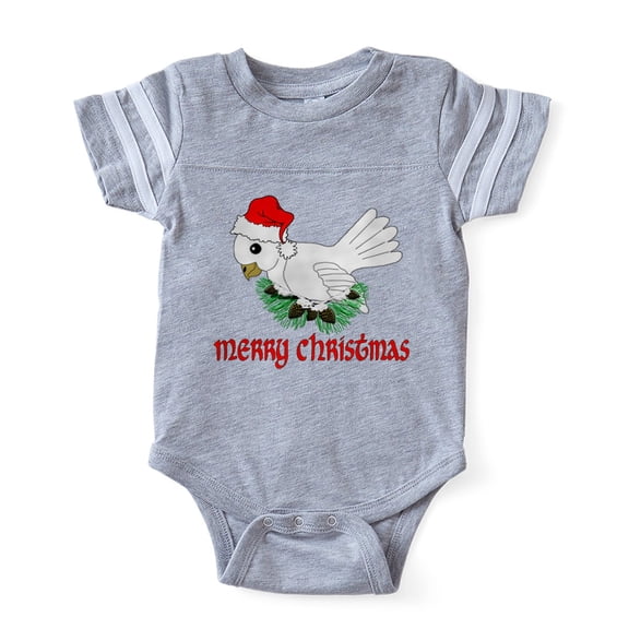 CafePress - White Christmas Bird - Cute Infant Baby Football Bodysuit