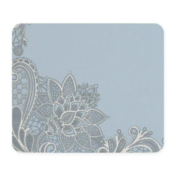 CafePress - White Lace Pastel Blue Mousepad - Non-slip Rubber Mousepad, Gaming Mouse Pad