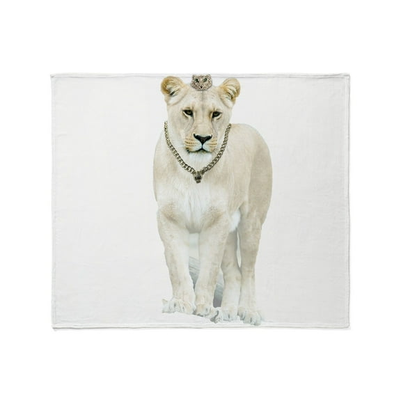 CafePress - White Lioness Throw Blanket - Soft Fleece Throw Blanket, 50"x60" for All Ages