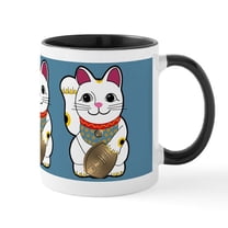 CafePress - White Maneki Neko Mug - 11 oz Ceramic Mug - Novelty Coffee Tea Cup