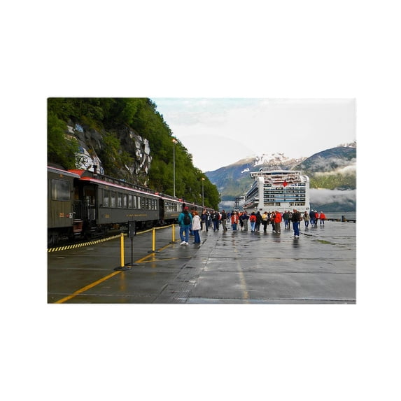 CafePress - White Pass Railway And Ship - Rectangle Magnet, 2"x3" Refrigerator Magnet