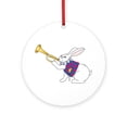 thumbnail image 1 of CafePress - White Rabbit And Trumpet -  Round Wood Ornament 4", 1 of 2
