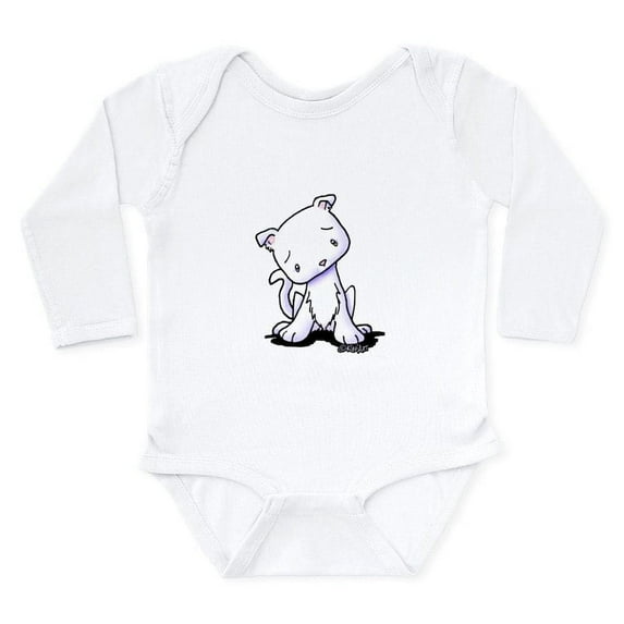 CafePress - White Sad Kitty Long Sleeve Infant Bodysuit - Long Sleeve Cotton Baby Bodysuit