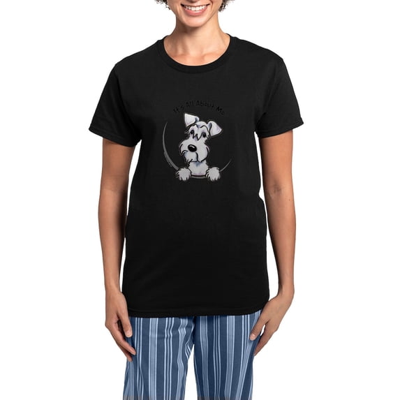 CafePress - White Schnazuer IAAM Women's Light Pajamas - Women's Short Sleeve Print T-Shirt and Pants Dark Cotton Pajama Set