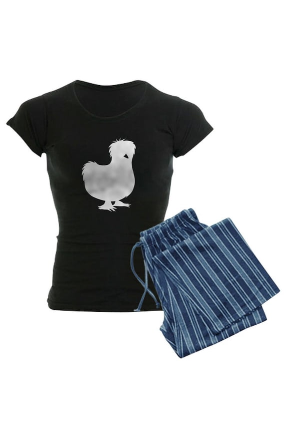 - White Silkie Chicken - Women's Dark Pajamas