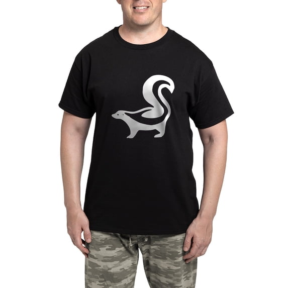 CafePress - White Skunk Pajamas - Men's Dark Loose Fit Cotton Pajama Set
