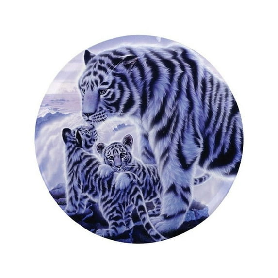 CafePress - White Tigress And Her Cubs 3.5 Button - 3.5" Button