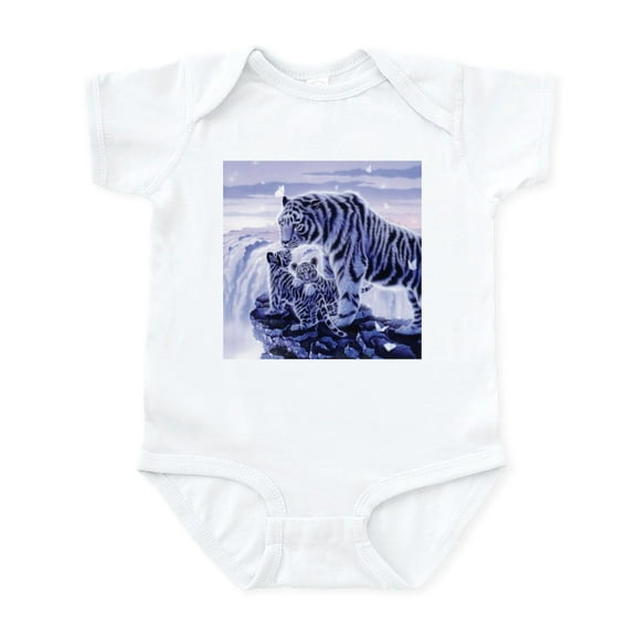CafePress - White Tigress And Her Cubs Body Suit - Baby Light Bodysuit, Size Newborn - 24 Months