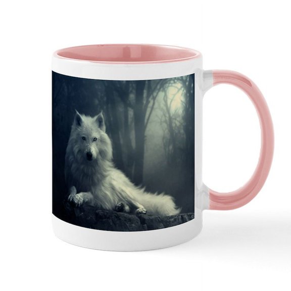 CafePress - White Wolf Mugs - 11 oz Ceramic Mug - Novelty Coffee Tea Cup