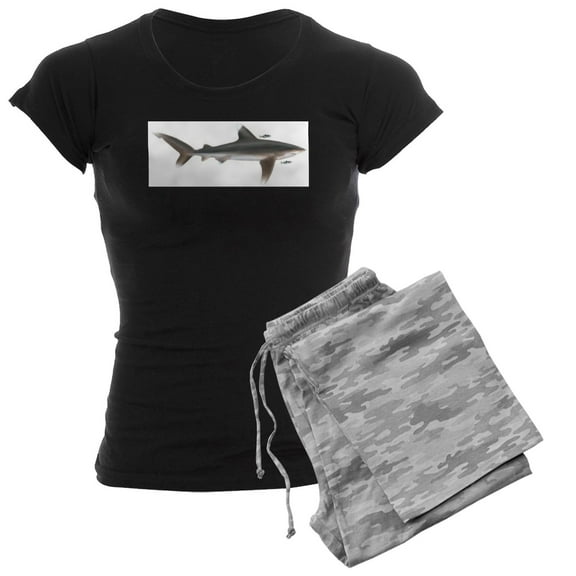 CafePress - Whitetip Shark Women's Dark Pajamas - Women's Short Sleeve Print T-Shirt and Pants Dark Cotton Pajama Set