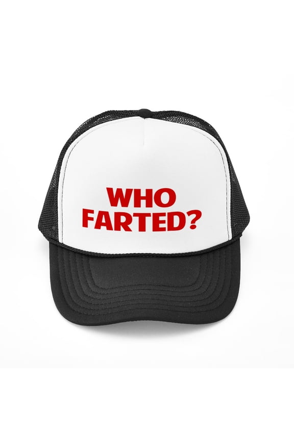 - Who Farted - Adjustable Unisex Printed Trucker Hat with Mesh Back