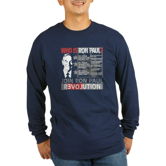 CafePress - Who Is Ron Paul? 'Vintage' Long Sleeve Dark T Shir - Long Sleeve Dark T-Shirt