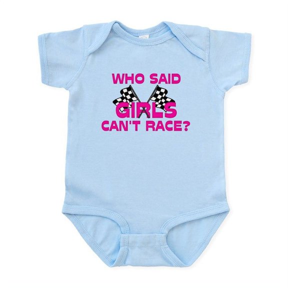 CafePress - Who Said Girls Can't Race? Infant Bodysuit - Baby Light Bodysuit, Size Newborn - 24 Months