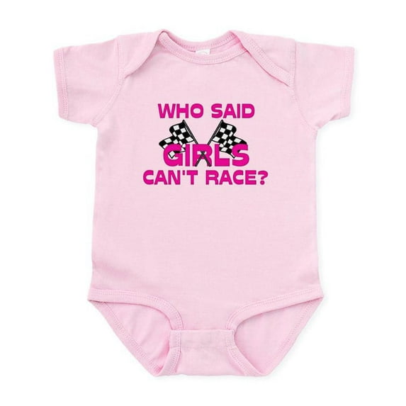 CafePress - Who Said Girls Can't Race? Infant Bodysuit - Baby Light Bodysuit, Size Newborn - 24 Months