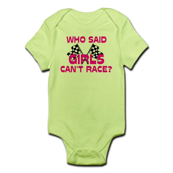 CafePress - Who Said Girls Can't Race? Infant Bodysuit - Baby Light Bodysuit
