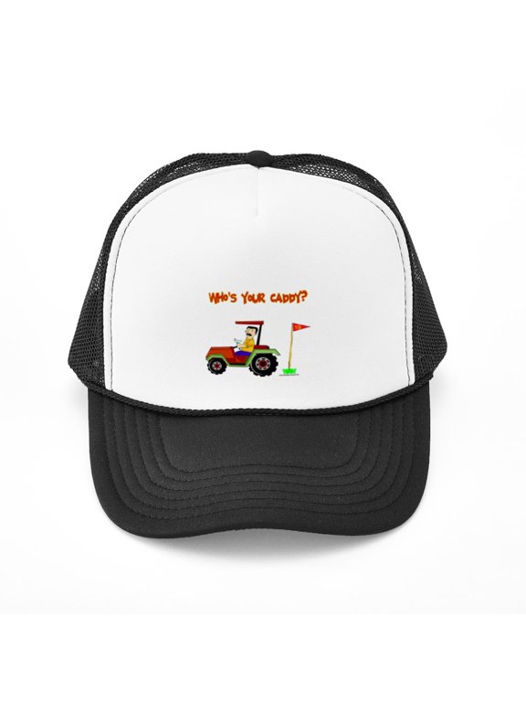 - Who's Your Caddy?! - Adjustable Unisex Printed Trucker Hat with Mesh Back