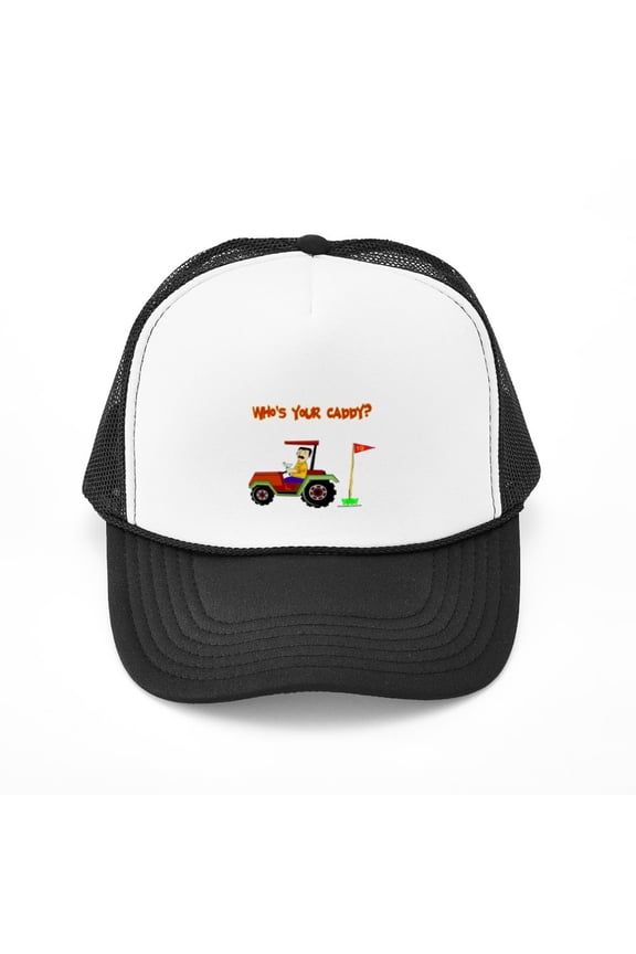 - Who's Your Caddy?! - Adjustable Unisex Printed Trucker Hat with Mesh Back
