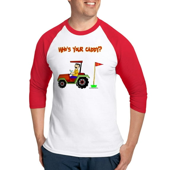 CafePress - Who's Your Caddy?! Baseball Jersey - Cotton Baseball Jersey, 3/4 Raglan Sleeve Shirt
