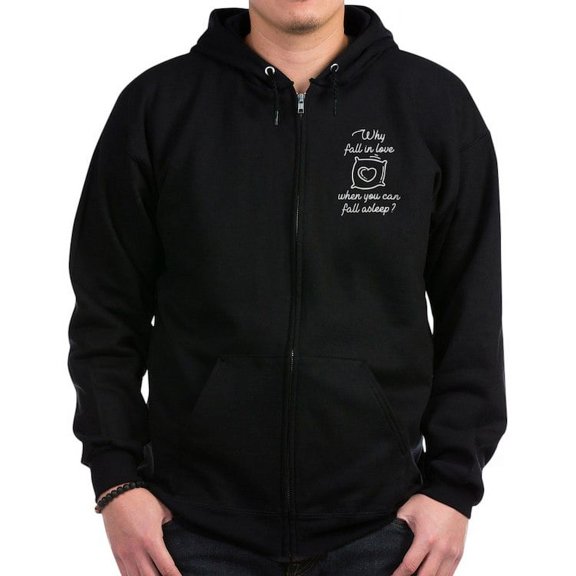 CafePress - Why Fall In Love Zip Hoodie (Dark) - Zip Hoodie, Classic Hooded Sweatshirt with Metal Zipper