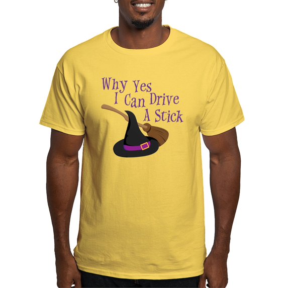 CafePress - Why Yes I Can Drive A Stick Light T Shirt - Men's Classic Graphic T-Shirt