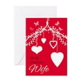 thumbnail image 1 of CafePress - Wife Modern Red And White Valentine's Card - Greeting Card, Blank Inside Matte, 1 of 5