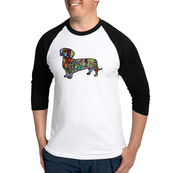 CafePress - Wild Dachshund Baseball Jersey - Cotton Baseball Jersey, 3/4 Raglan Sleeve Shirt