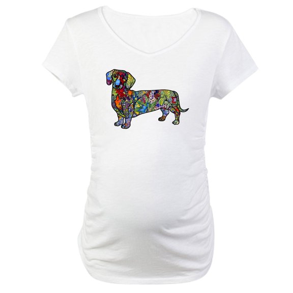 CafePress - Wild Dachshund Maternity T Shirt - Cotton Maternity T-shirt, Cute & Funny Pregnancy Tee