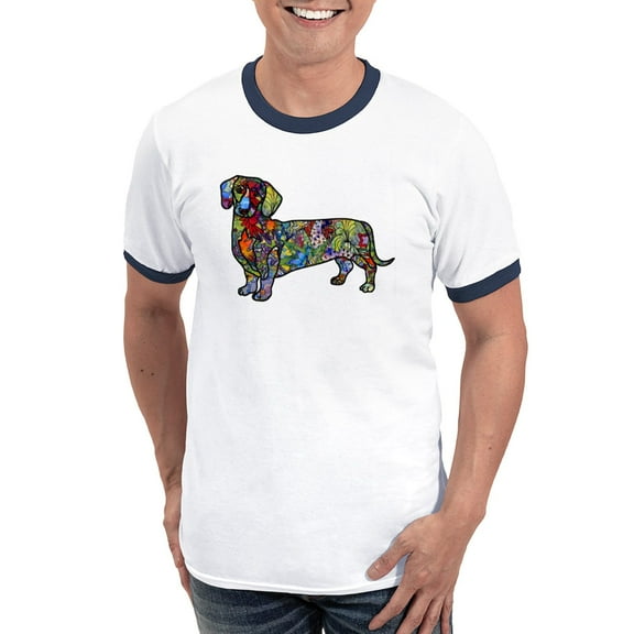 CafePress - Wild Dachshund Ringer T - 100% Cotton Ringed T-Shirt