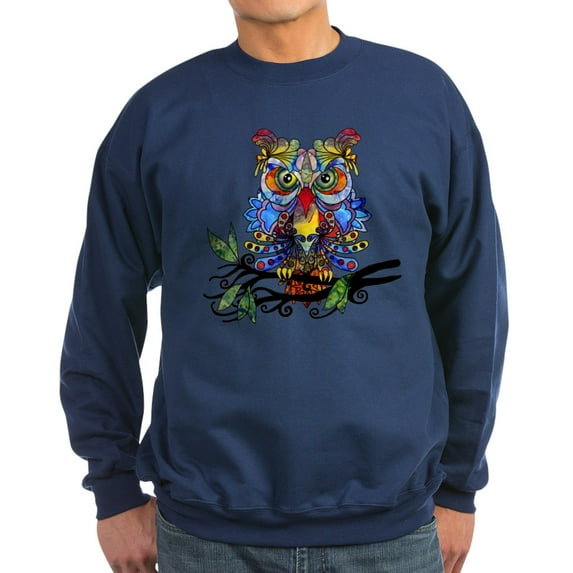 CafePress - Wild Owl Sweatshirt - Classic Crew Neck Sweatshirt