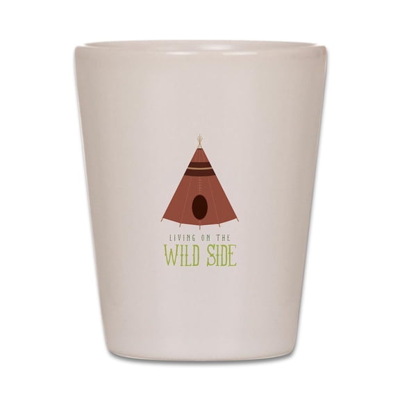 CafePress - Wild Side - White Shot Glass, Unique and Funny Shot Glass